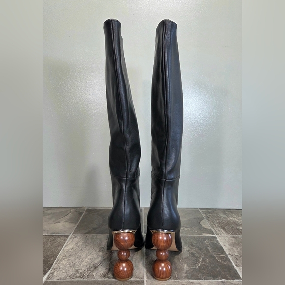 NEW SONG OF STYLE x REVOLVE MATCHA LEATHER KNEE HIGH BOOTS. - Picture 5 of 12